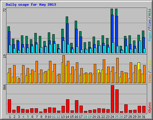 Daily usage for May 2013