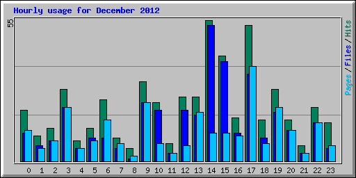 Hourly usage for December 2012