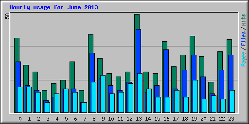 Hourly usage for June 2013