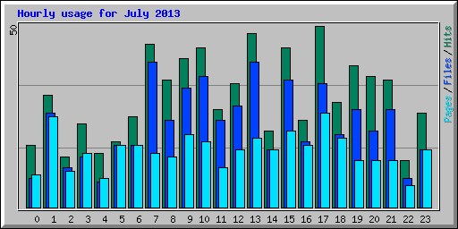 Hourly usage for July 2013