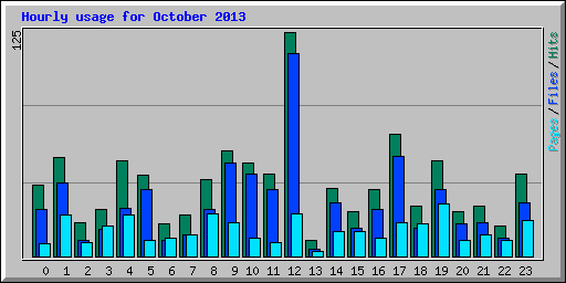 Hourly usage for October 2013