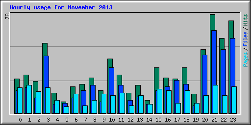 Hourly usage for November 2013