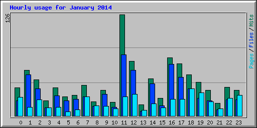 Hourly usage for January 2014