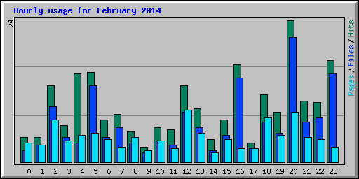 Hourly usage for February 2014