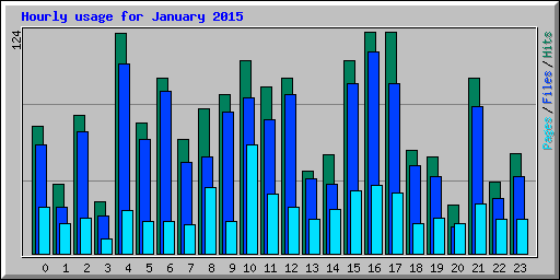 Hourly usage for January 2015